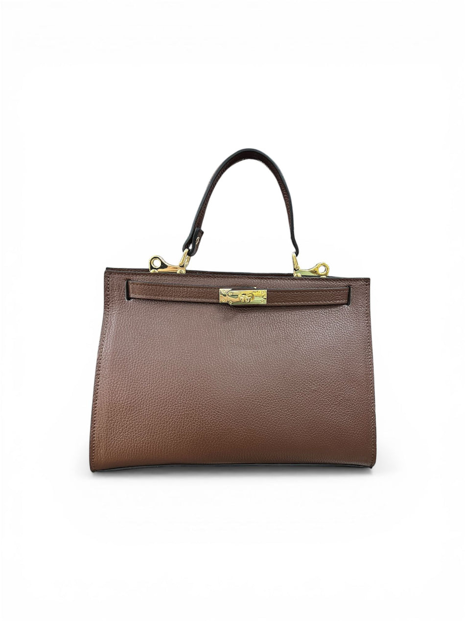 Poseta piele naturala culoare ciocolatiu - Shiny Beauty