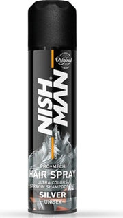 NishMan Ultra Colors Silver - Spray de par colorat  Silver - 150ml