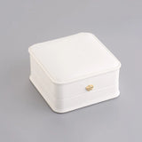 Cutie Cadou din imitatie piele alba model patrat pentru Bijuterii si Brosa