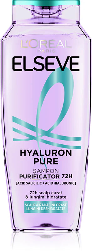 L’Oréal Paris Elseve Hyaluron Pure sampon hidratant pentru scalp gras și vârfuri uscate - Shiny Beauty
