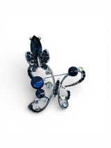 Brosa din aliaj argintie model fluture Albastru - Shiny Beauty