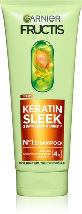 Garnier Fructis Keratin Sleek șampon pentru păr uscat și fragil