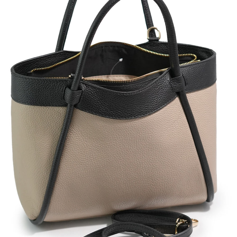 Poseta piele naturala Taupe - Shiny Beauty
