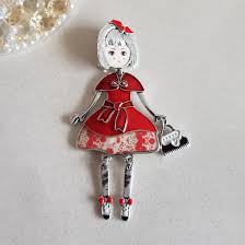 Brosa Lady Fetita cu Fundita - Shiny Beauty