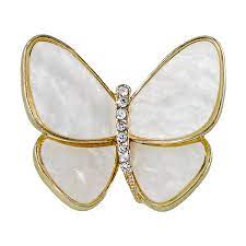 Brosa din aliaj aurie model fluturas