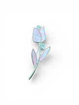 Brosa din aliaj argintiu model Lalea Roz - Shiny Beauty