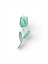 Brosa din aliaj argintiu model Lalea Turcoaz