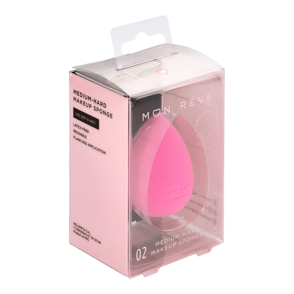 Aplicator MAKE-UP Mon Reve 02 MEDIUM HARD MAKEUP SPONGE Burete de machiaj cu densitate medie spre dură