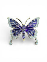 Brosa martisor  fluture cu pietre Mov