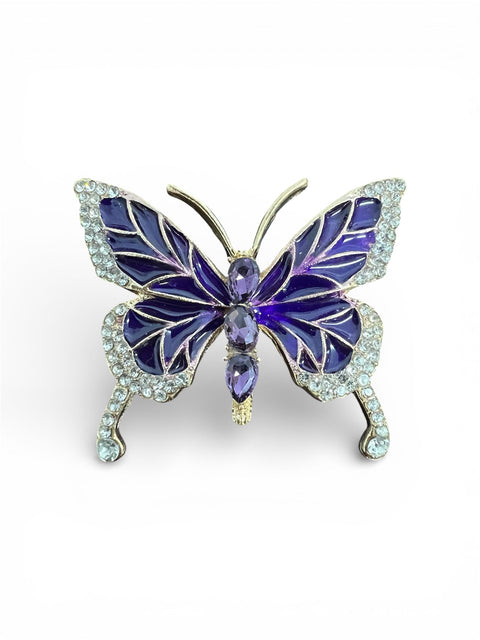 Brosa martisor  fluture cu pietre Mov