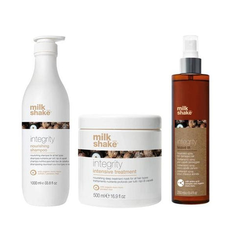 Pachet Nutritiv - Milk Shake Integrity Nourishing: Sampon Integrity Nourishing Shampoo, 1000 ml + Masca Integrity Intensive Treatment, 500 ml + Spray Integrity Leave In, 250 ml Milk Shake SET MILK SHAKE