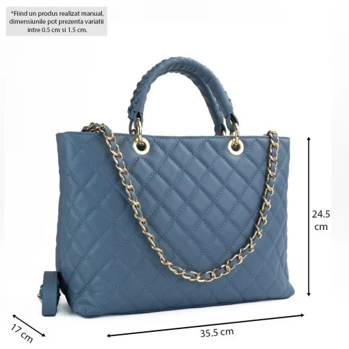 Poseta piele naturala  1317 BLUE