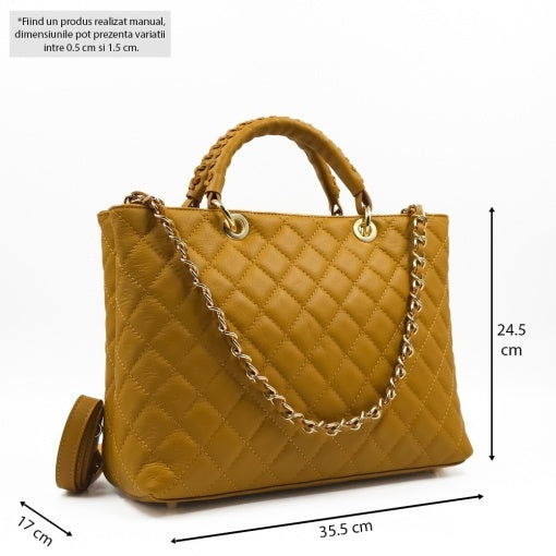 Poseta piele naturala  1324 MUSTAR