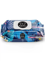 Servetele umede Papilion Tropic Flowers cu capac 120 buc albastru