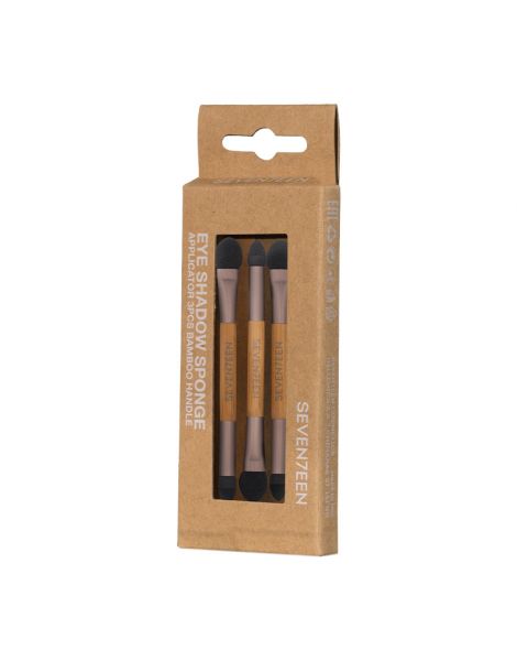 Aplicator MAKE-UP Eyeshadow Sponge Applicator Bamboo Handle 3 bucati Seventeen