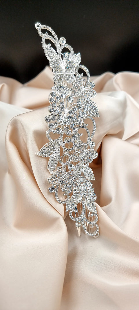 Accesoriu par argintiu cu pietre ocazie  #1002-Shiny Beauty
