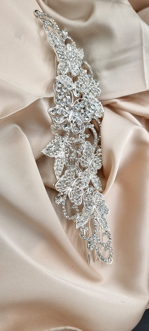 Accesoriu par argintiu cu pietre ocazie  #1002-Shiny Beauty