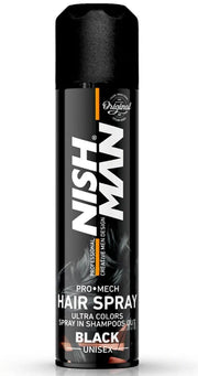 NishMan Ultra Colors Black - Spray de par colorat negru 150ml - crema academie , Shiny Beauty - shiny beauty  ,  crema de fata