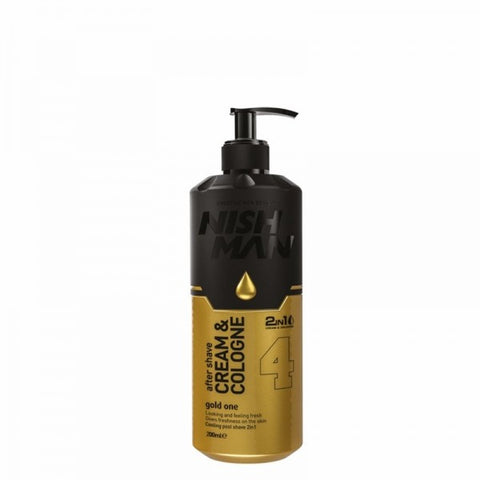 Aftershave Nishman  2 in 1 Cream Cologne Gold One 04, 400 ml - crema academie , Shiny Beauty - shiny beauty  ,  crema de fata