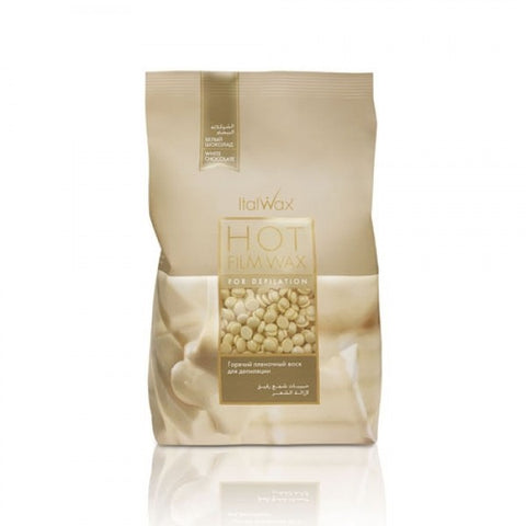 Italwax Hot film Wax Ceara de epilat profesionala elastica granule - Ciocolata alba 1 kg - crema academie , italwax - shiny beauty  , ceara epilat crema de fata
