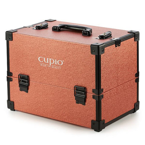 Geanta cosmetica metalizata - Rose Gold - crema academie , Cupio - shiny beauty  , Genti cosmetice crema de fata